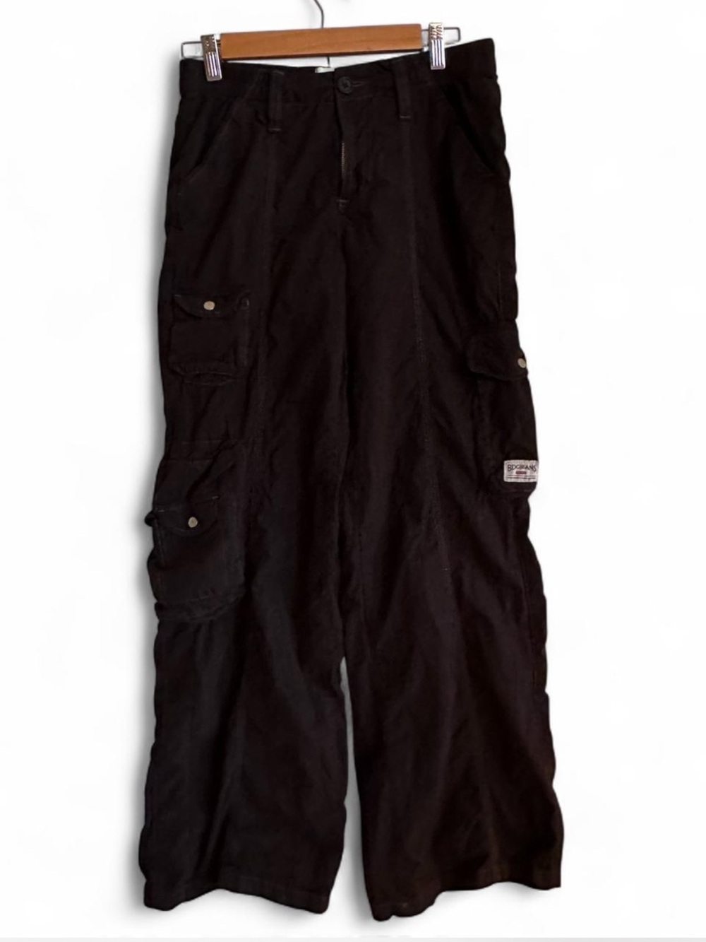 BDG Urban Outfitters Black Cargo Pants Utility Parachute Wide Leg Small - Picture 2 of 7